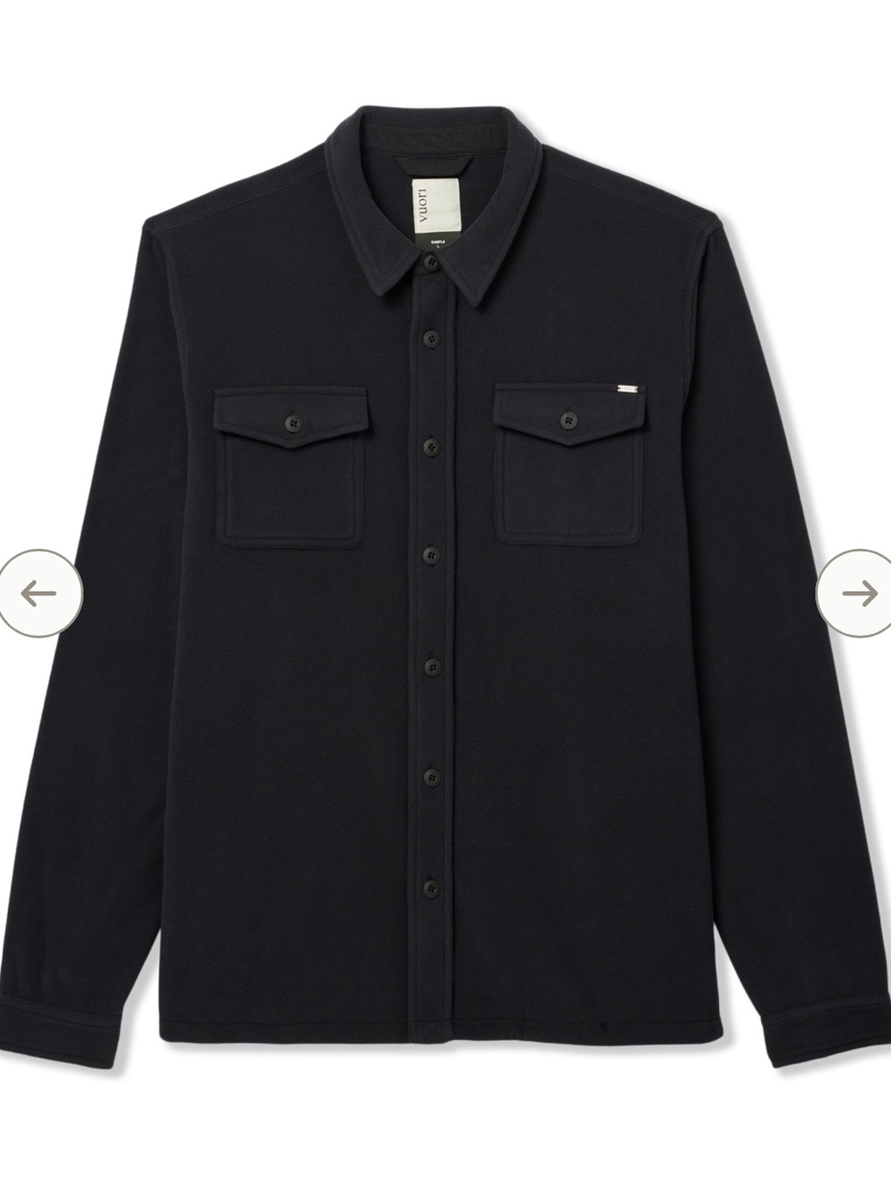 Vuori Aspen Shirt Jacket size Large black extra. Soft like flannel and new